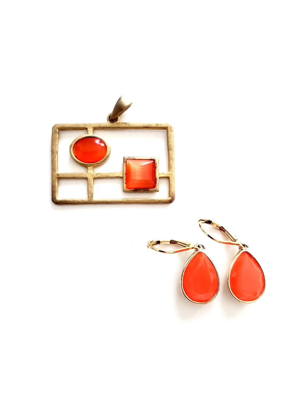 Nine West Gold-Tone Earrings with Necklace Pendant